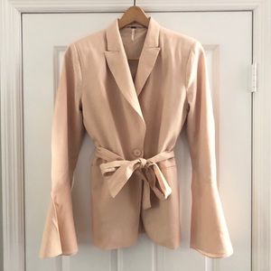 Free People Bell Sleeve Linen Blazer